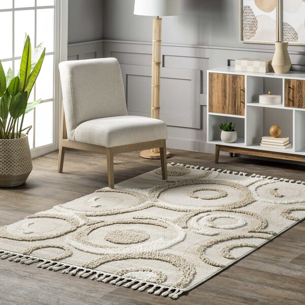 Nuloom Leena Intertwined Circles High/low Area Rug 5ft x 7ft 6in KKGS02A-508 - main